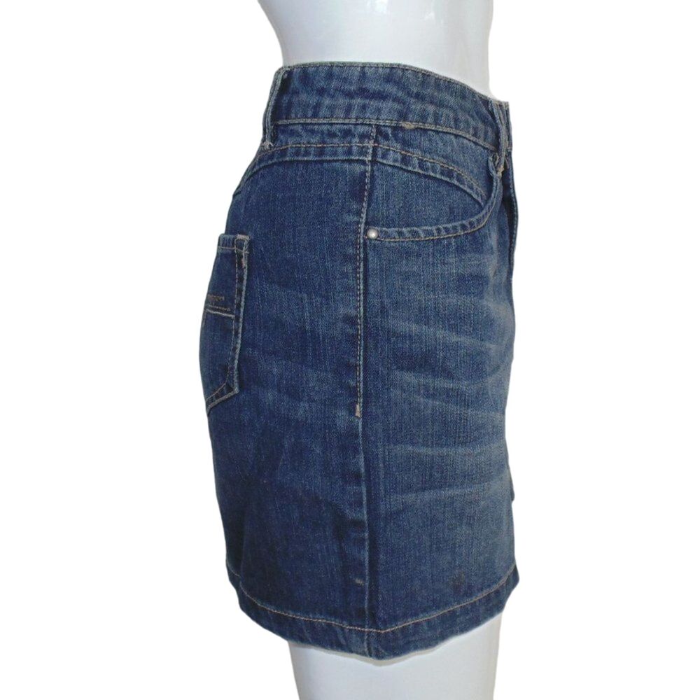 ROUTE 66 Denim Skirt, 32", Mini, Pockets! Zipper fly, Button waist, 100% Cotton - Picture 7 of 13
